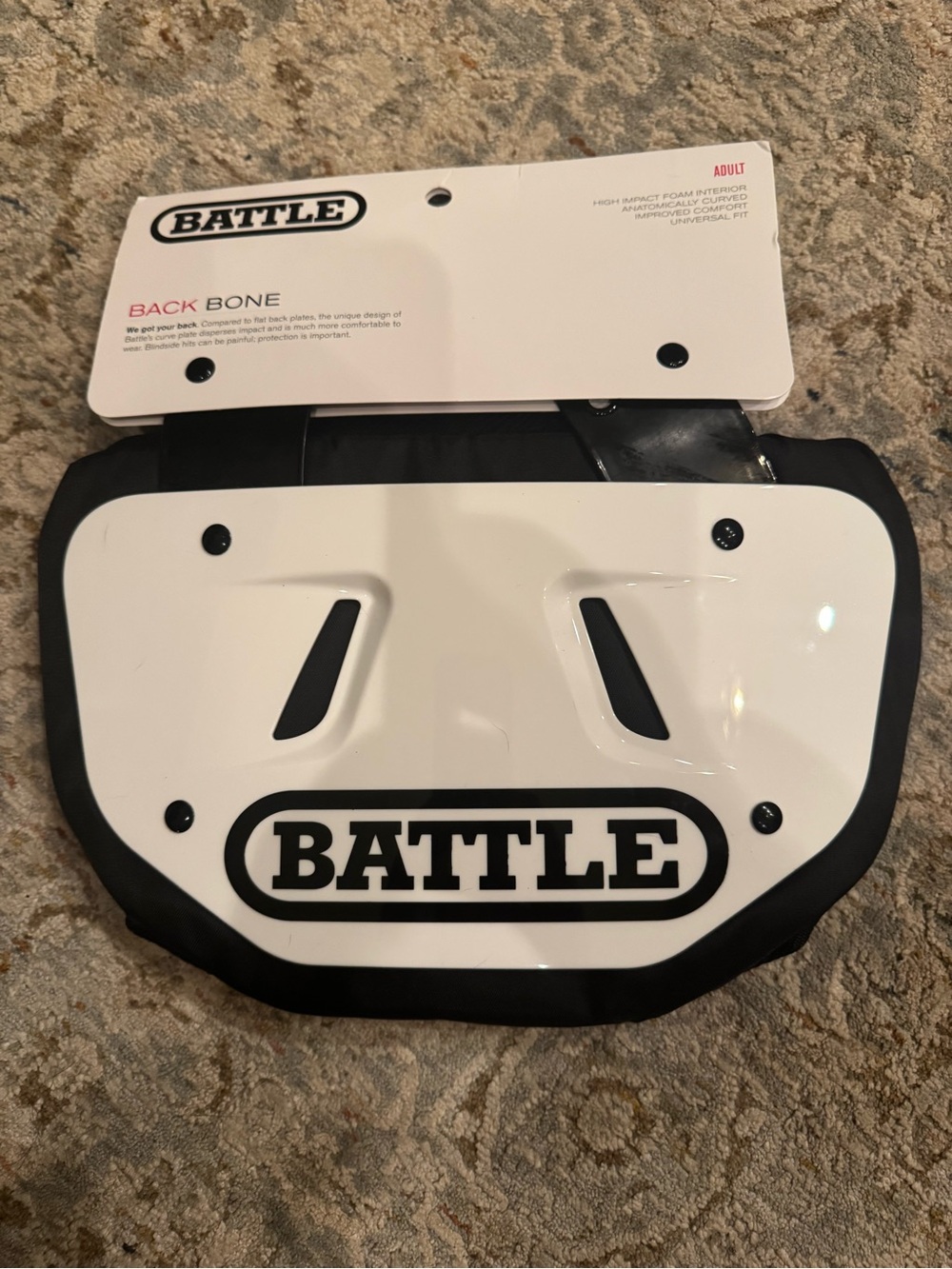 Battle Back Bone Protective Back Plate - White and Black